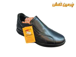 کفش تمام چرم مردانه فرزین مدل اکو بدون بند کد 20237