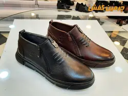 نیم بوت تمام چرم مردانه leather زیپی کد 21058 + رنگبندی