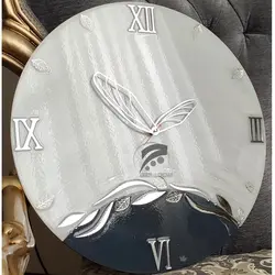 ساعت دیواری رزین اپوکسی سفید طوسی مدل CH220