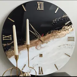 ساعت دیواری رزین اپوکسی طرح شب و روز مدلch235