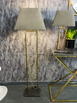 آباژور مدرن سنتیگو (کنارسالنی ایستاده) طوسی طلایی کد L1038