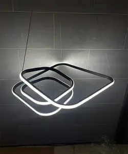 لوستر آویز مدرن ام کی لایتینگ سه حالت نوردهی مربعی + ریموت کد M1021