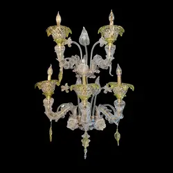 لوستر دیوارکوب کریستال مورانو 5 شاخه کد W1011