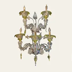 لوستر دیوارکوب کریستال مورانو 5 شاخه کد W1011