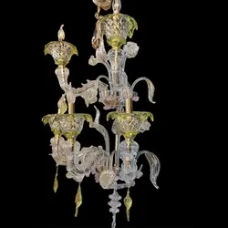 لوستر دیوارکوب کریستال مورانو 5 شاخه کد W1011