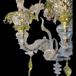 لوستر دیوارکوب کریستال مورانو 5 شاخه کد W1011