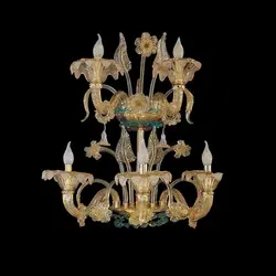 لوستر دیوارکوب مورانو گل برجسته 5 شاخه کد W1010