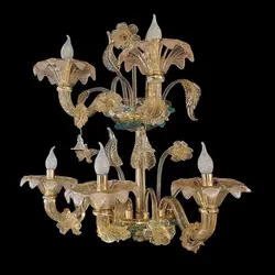 لوستر دیوارکوب مورانو گل برجسته 5 شاخه کد W1010