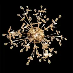 لوستر سقفی وارداتی استیل و کریستالی خوشه گندمی کد CE1017