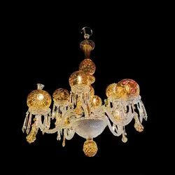 لوستر کریستال باکارا با زنبق حباب دار 8 شاخه کد H1017