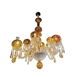 لوستر کریستال باکارا با زنبق حباب دار 8 شاخه کد H1017