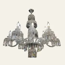 لوستر کریستال باکارات شیشه ای 12 شاخه کد H1036