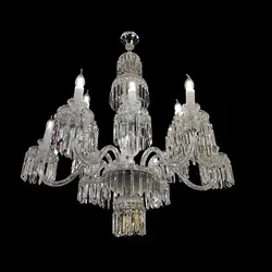 لوستر کریستال باکارات شیشه ای 12 شاخه کد H1036