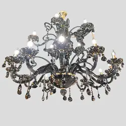 لوستر کریستال دی مایو مشکی 18 شاخه کد H1042