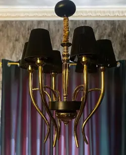 لوستر نئوکلاسیک مشعل طلایی مشکی 6 شاخه کد F1023