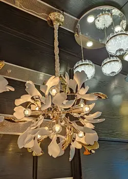 لوستر وارداتی سالسانو دست‌ساز گرد لامپ کریستالی 9 شعله کد K1015