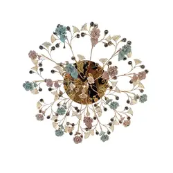 لوستر وارداتی سقفی شاخه ای گل رز طلایی کد H1012