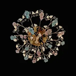 لوستر وارداتی سقفی شاخه ای گل رز طلایی کد H1012