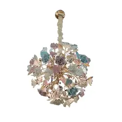 لوستر وارداتی گرد گل رز سرامیکی کد H1010