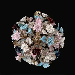 لوستر وارداتی گرد گل رز سرامیکی کد H1010