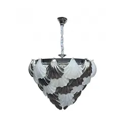 لوستر کریستالی وارداتی صدف طبقاتی سفید و مشکی کد H1099