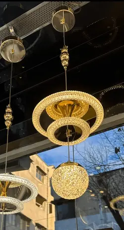 لوستر آویز مدرن وارداتی کروشا طلایی کد M1048