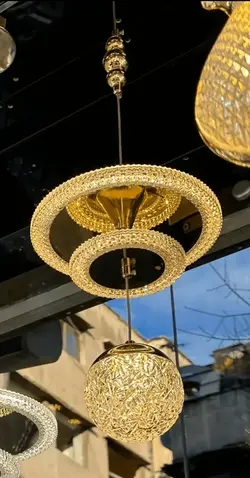 لوستر آویز مدرن وارداتی کروشا طلایی کد M1048
