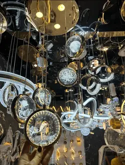 لوستر آویز مدرن وارداتی گوی حکاکی 4 آویزه کد M1047