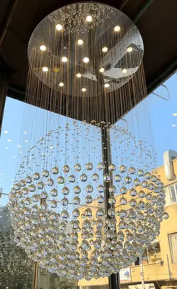 لوستر آویز تخمه کریستالی کد V1052