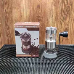 آسیاب قهوه شیشه ای دستی با پایه سیلیکون