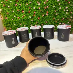 بانکه درب استیل 300 گرمی فلزی قهوه