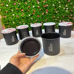 بانکه درب استیل 300 گرمی فلزی قهوه