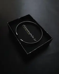 بنگل استیل مردانه رنگ نقره‌ای