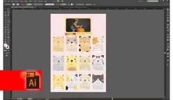 طرح تقویم لایه باز کودک 99 AI PDF PSD