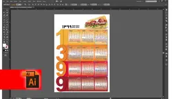طرح تقویم لایه باز فست فود 99 AI PDF PSD