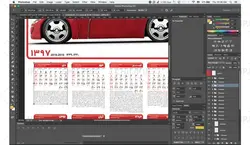 تقویم لایه باز نمایشگاه ماشین 97 PSD