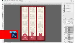 طرح تقویم لایه باز فست فود 99 AI PDF PSD