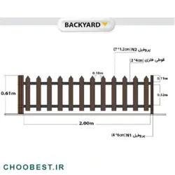 نرده چوب پلاست دور باغچه