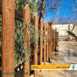 نرده چوب پلاست دور باغچه