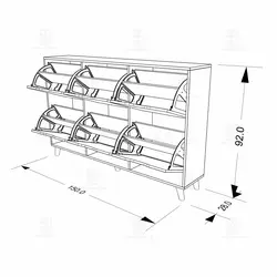 جاکفشی داشبوردی افقی- 24 جفت کفش (طول 148-ارتفاع 92)