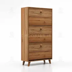 جاکفشی داشبوردی سه باکس دستگیره چوبی (طول 70-ارتفاع 130)