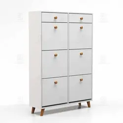 جاکفشی داشبوردی شش باکس کشودار دستگیره چوبی (طول 98-ارتفاع 145)