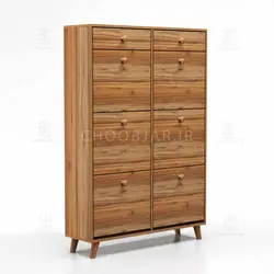 جاکفشی داشبوردی شش باکس کشودار دستگیره چوبی (طول 98-ارتفاع 145)