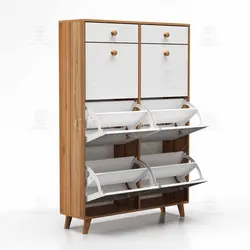 جاکفشی داشبوردی شش باکس کشودار دستگیره چوبی (طول 98-ارتفاع 145)