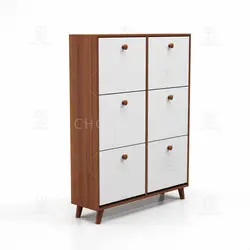 جاکفشی داشبوردی شش باکس دستگیره چوبی (طول 98-ارتفاع 130)