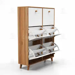 جاکفشی داشبوردی شش باکس دستگیره چوبی (طول 98-ارتفاع 130)