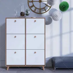 جاکفشی داشبوردی شش باکس دستگیره چوبی (طول 98-ارتفاع 130)