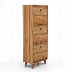 جاکفشی داشبوردی سه باکس دستگیره چوبی (طول 50-ارتفاع 130)