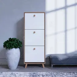 جاکفشی داشبوردی سه باکس دستگیره چوبی (طول 50-ارتفاع 130)