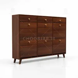 جاکفشی داشبوردی کشودار دستگیره چوبی (طول 148-ارتفاع 106)